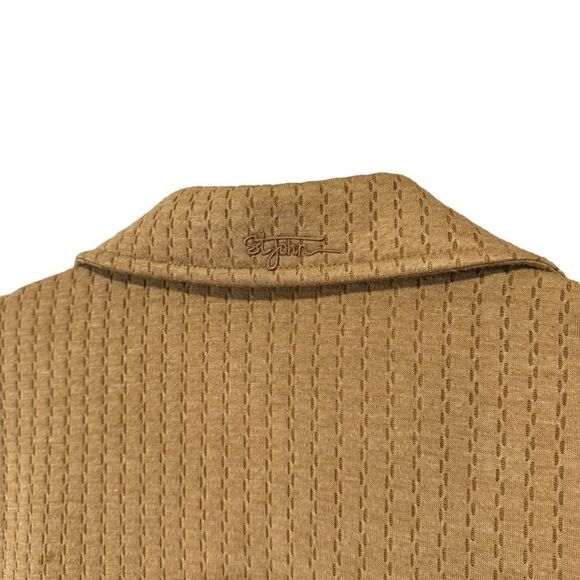 St. John Vintage Tan Brown Jogging Track Suit Set Jacket and Pull on Pants - Picture 9 of 15